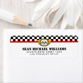 Race Car Birthday Party Etiket (Insitu)