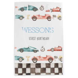 Race Car Birthday party guntzakken Medium Cadeauzakje