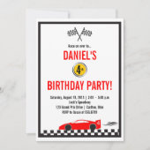 Race Car Birthday Party Kaart (Voorkant)