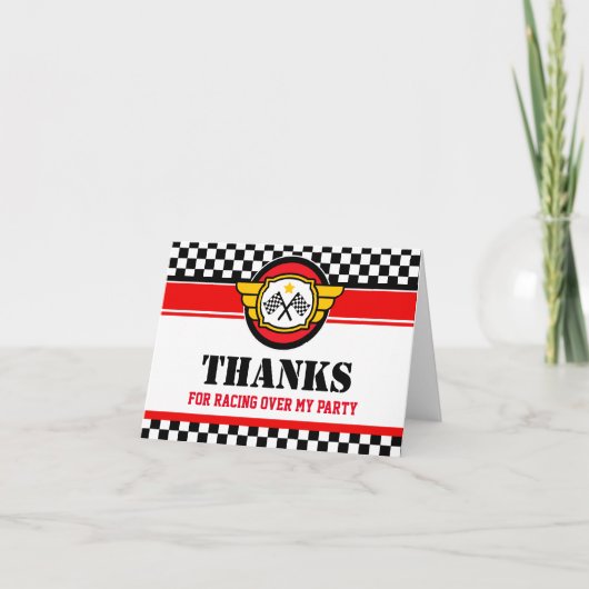 Race Car Birthday Party Kaart (Voorkant)