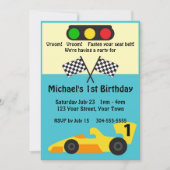 Race Car Birthday Party Kaart (Voorkant)