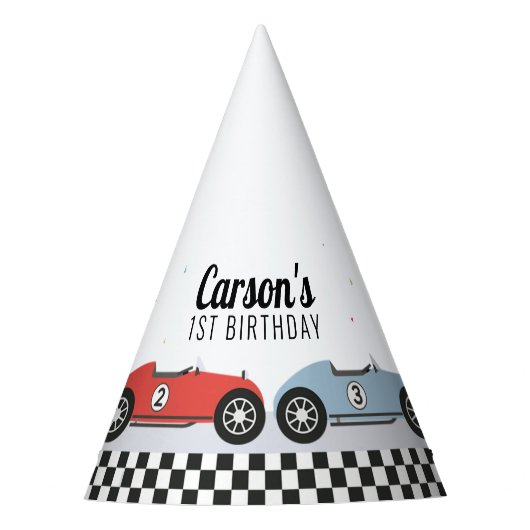 Race Car Birthday Party Petten Feesthoedjes (Voorkant)