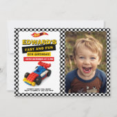 Race Car Birthday Party Photo  Kaart (Voorkant)