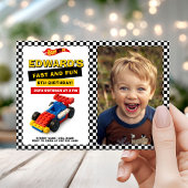 Race Car Birthday Party Photo Kaart