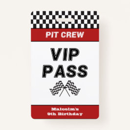 Race Car Birthday Party Pit CreVIP Pit Stop Pit Badge