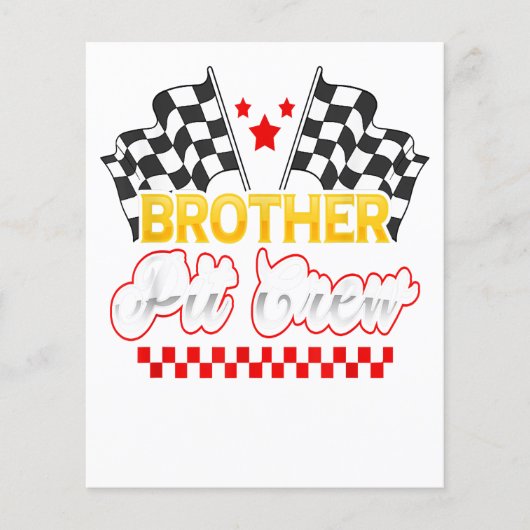 Race Car Birthday Party Racing Family Brother Gift Flyer (Voorkant)
