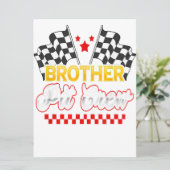 Race Car Birthday Party Racing Family Brother Gift Menu (Staand voorkant)