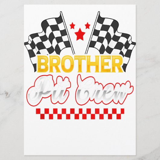Race Car Birthday Party Racing Family Brother Gift Menu (Voorkant)