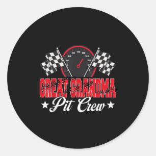 Race Car Birthday Party Racing Family Great Grandm Ronde Sticker