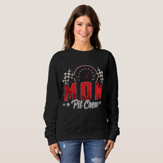 Race Car Birthday Party Racing Family Mam Pit Crew Trui (Voorkant volledig)