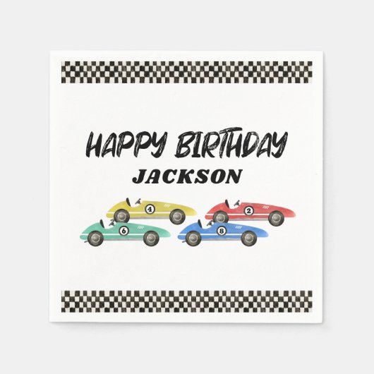 Race Car Birthday Party Servet (Voorkant)