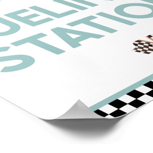 Race Car Birthday Party Sign Poster (Hoek)