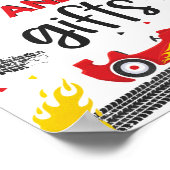 Race Car Birthday party twee snelle kaarten en cad Poster (Hoek)