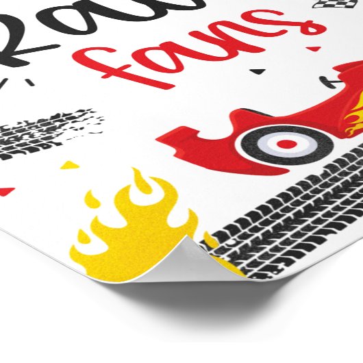 Race Car Birthday Party Two Birthday Welkom Poster (Hoek)