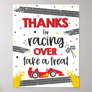 Race Car Birthday Party Two Fast Birthday Treat Poster