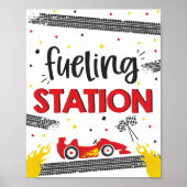 Race Car Birthday Party Two Fast Fusting Station Poster (Voorkant)