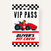 Race Car Birthday Party VIP Pit Crepass Badge (Voorkant)