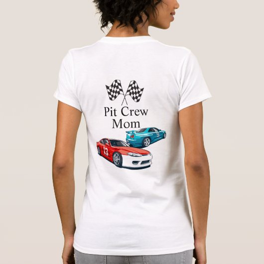 Race Car Birthday, Pit Crew, T-shirt (Achterkant)