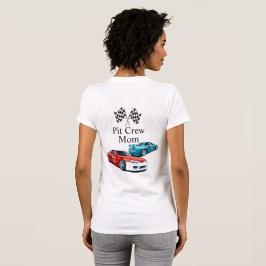 Race Car Birthday, Pit Crew, T-shirt (Achterkant volledig)