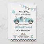 Race Car Birthday Red Racing Track Birthday Kaart (Voorkant)