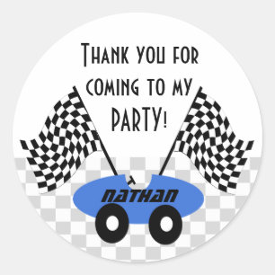 Race Car Birthday Ronde Sticker