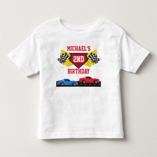 Race Car Birthday T-shirt Toddler Kind Child (Voorkant)