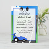 Race Car Birthday Uitnodiging (Staand voorkant)