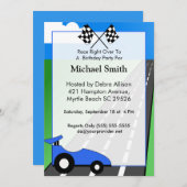 Race Car Birthday Uitnodiging (Voorkant / Achterkant)