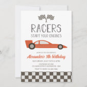 Race Car Birthday Uitnodiging (Voorkant)