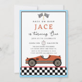 Race Car Birthday Uitnodiging (Voorkant)