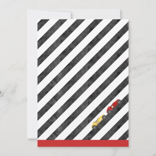 Race Car Birthday Uitnodiging (Achterkant)