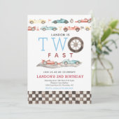 Race Car Birthday Uitnodiging (Staand voorkant)