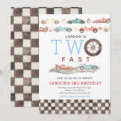 Race Car Birthday Uitnodiging (Voorkant / Achterkant)