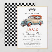 Race Car Birthday Uitnodiging (Voorkant / Achterkant)