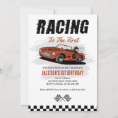 Race Car Birthday Uitnodiging (Voorkant)