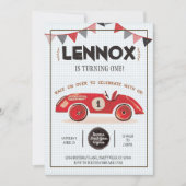 Race Car Birthday Uitnodiging (Voorkant)
