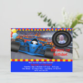 Race Car Birthday Uitnodiging (Staand voorkant)