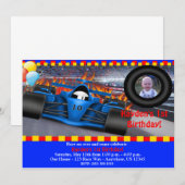 Race Car Birthday Uitnodiging (Voorkant / Achterkant)