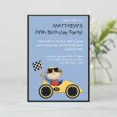 Race Car Birthday Uitnodiging (Staand voorkant)