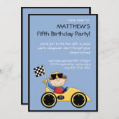 Race Car Birthday Uitnodiging (Voorkant / Achterkant)