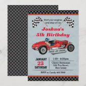 Race Car Birthday Uitnodiging (Voorkant / Achterkant)