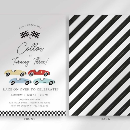 Race Car Birthday Uitnodiging
