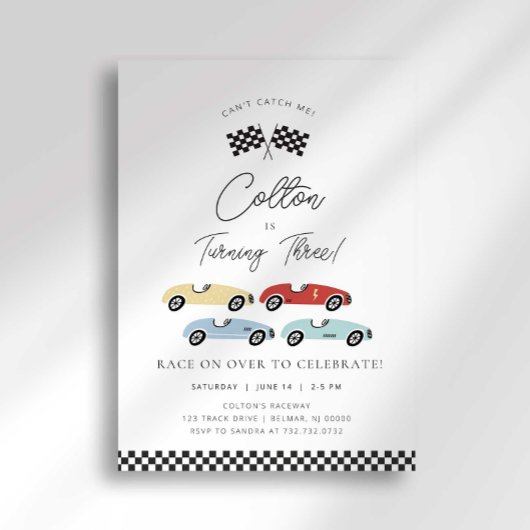 Race Car Birthday Uitnodiging