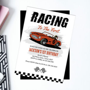 Race Car Birthday Uitnodiging