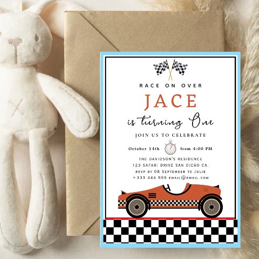 Race Car Birthday Uitnodiging