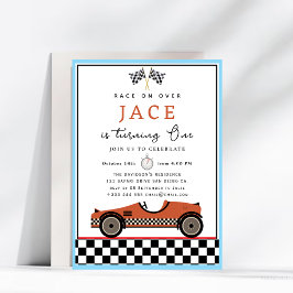 Race Car Birthday Uitnodiging