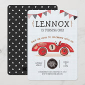 Race Car Birthday Uitnodiging (Voorkant / Achterkant)