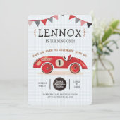 Race Car Birthday Uitnodiging (Staand voorkant)