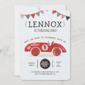 Race Car Birthday Uitnodiging (Voorkant)