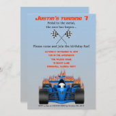 Race Car Birthday Uitnodiging (Voorkant / Achterkant)